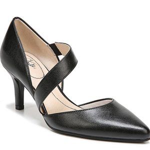 Life Stride Suki Black Pointy Toe Pump Wide Width